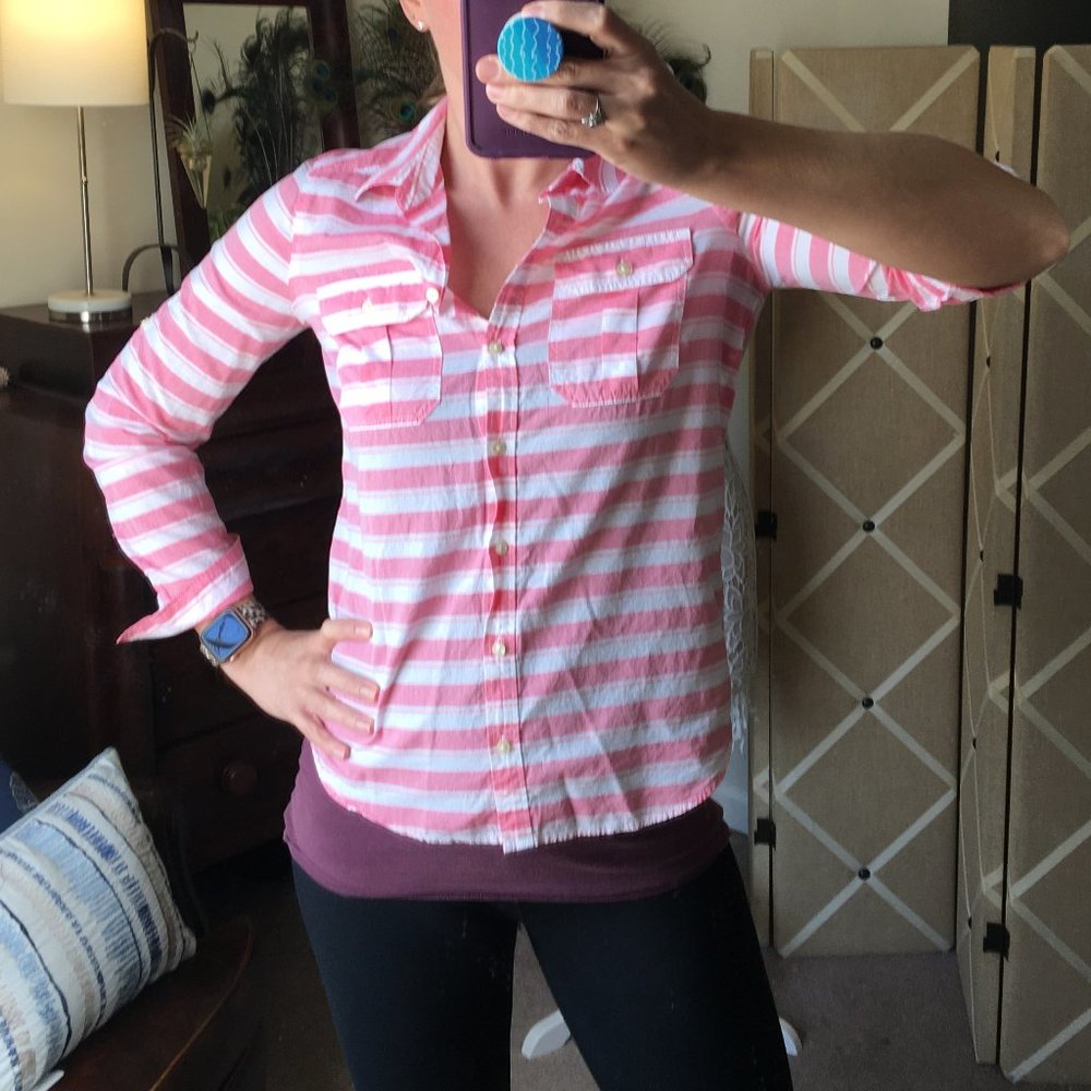 Express Lightweight Button Down Blouse - image 7